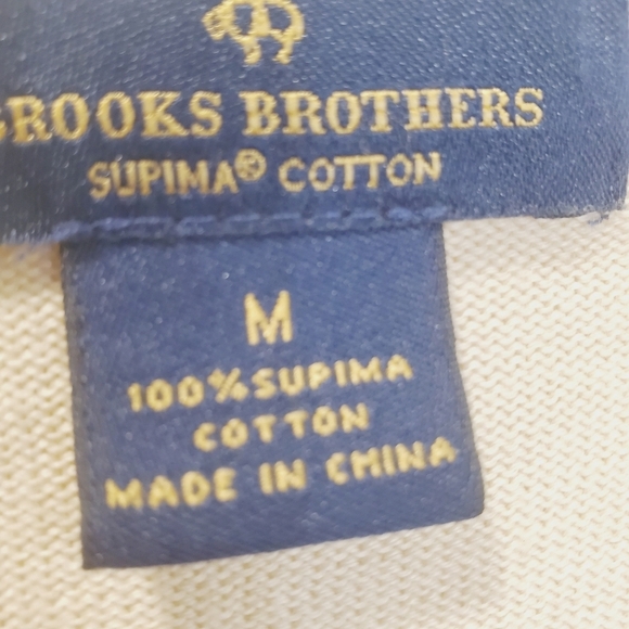 Brooks Brothers men's Cream V neck sweater 100% cotton size M - Picture 2 of 8